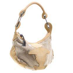 Jimmy Choo Light Brown Suede Swarovski Grant Hobo