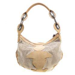 Jimmy Choo Light Brown Suede Swarovski Grant Hobo