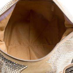 Jimmy Choo Light Brown Suede Swarovski Grant Hobo