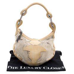 Jimmy Choo Light Brown Suede Swarovski Grant Hobo