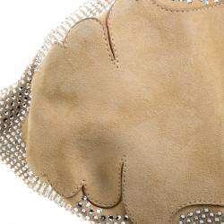 Jimmy Choo Light Brown Suede Swarovski Grant Hobo