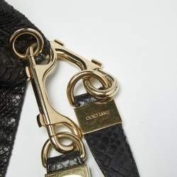 Pre Owned Jimmy Choo Black Python Lola Hobo