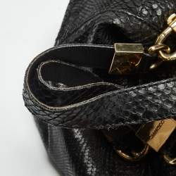 Pre Owned Jimmy Choo Black Python Lola Hobo