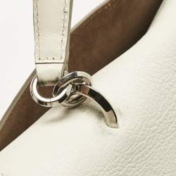 Pre Owned Jimmy Choo White Leather Madeline Top Handle Bag