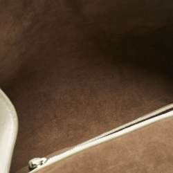 Pre Owned Jimmy Choo White Leather Madeline Top Handle Bag