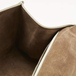 Pre Owned Jimmy Choo White Leather Madeline Top Handle Bag