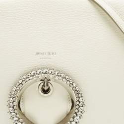 Pre Owned Jimmy Choo White Leather Madeline Top Handle Bag