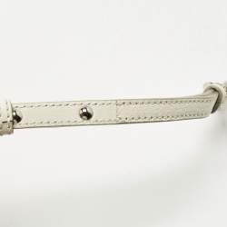 Pre Owned Jimmy Choo White Leather Madeline Top Handle Bag