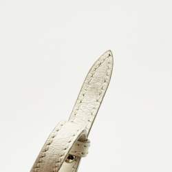 Pre Owned Jimmy Choo White Leather Madeline Top Handle Bag