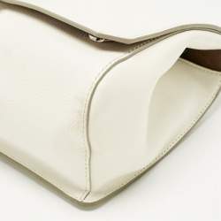 Pre Owned Jimmy Choo White Leather Madeline Top Handle Bag