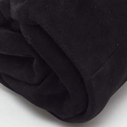 Pre Owned Jimmy Choo Black Suede Metal Knot Cara Clutch
