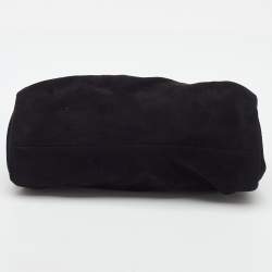 Pre Owned Jimmy Choo Black Suede Metal Knot Cara Clutch
