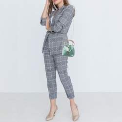 Pre Owned Jimmy Choo Mint Green Satin Crystals Bon Bon Bucket Bag 