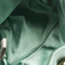 Pre Owned Jimmy Choo Mint Green Satin Crystals Bon Bon Bucket Bag 