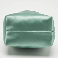 Pre Owned Jimmy Choo Mint Green Satin Crystals Bon Bon Bucket Bag 