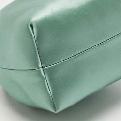 Pre Owned Jimmy Choo Mint Green Satin Crystals Bon Bon Bucket Bag 