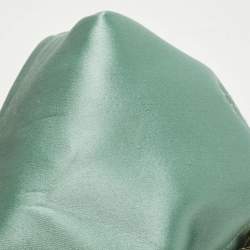 Pre Owned Jimmy Choo Mint Green Satin Crystals Bon Bon Bucket Bag 