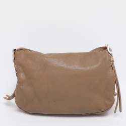 Pre Owned Jimmy Choo Beige Leather Boho Biker Chain Messenger Bag