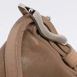 Pre Owned Jimmy Choo Beige Leather Boho Biker Chain Messenger Bag