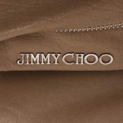Pre Owned Jimmy Choo Beige Leather Boho Biker Chain Messenger Bag