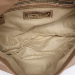 Pre Owned Jimmy Choo Beige Leather Boho Biker Chain Messenger Bag