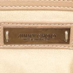 Pre Owned Jimmy Choo Beige Leather Boho Biker Chain Messenger Bag
