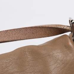 Pre Owned Jimmy Choo Beige Leather Boho Biker Chain Messenger Bag