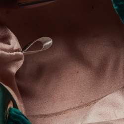 Pre Owned Jimmy Choo Green Satin and Velvet BonBon Bucket Bag