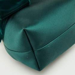 Pre Owned Jimmy Choo Green Satin and Velvet BonBon Bucket Bag