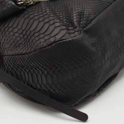 Pre Owned Jimmy Choo Black Python Boho Biker Chain Hobo