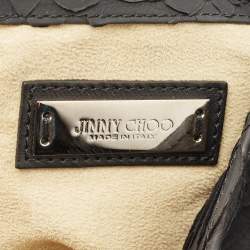 Pre Owned Jimmy Choo Black Python Boho Biker Chain Hobo
