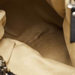 Pre Owned Jimmy Choo Black Python Boho Biker Chain Hobo