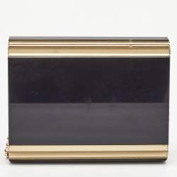 Pre Owned Jimmy Choo Black/Gold Acrylic Candy Chain Clutch