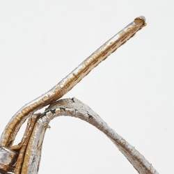 Pre Owned Jimmy Choo Metallic Silver Python Tulita Baguette Bag