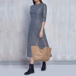 Pre Owned Jimmy Choo Beige Leather Shopper Tote