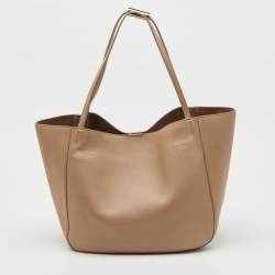 Pre Owned Jimmy Choo Beige Leather Shopper Tote