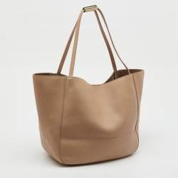 Pre Owned Jimmy Choo Beige Leather Shopper Tote