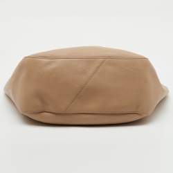 Pre Owned Jimmy Choo Beige Leather Shopper Tote