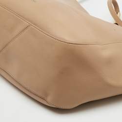 Pre Owned Jimmy Choo Beige Leather Shopper Tote