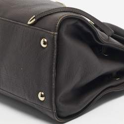 Pre Owned Jimmy Choo Cacao Leather Rosalie Satchel