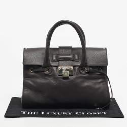 Pre Owned Jimmy Choo Cacao Leather Rosalie Satchel