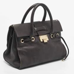 Pre Owned Jimmy Choo Cacao Leather Rosalie Satchel