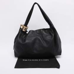 Pre Owned Jimmy Choo Black Leather XL Saba Hobo