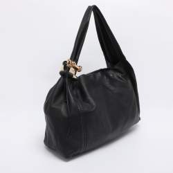 Pre Owned Jimmy Choo Black Leather XL Saba Hobo