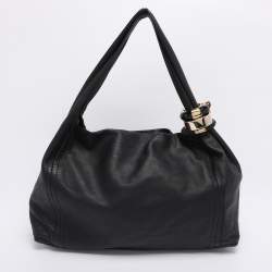 Pre Owned Jimmy Choo Black Leather XL Saba Hobo