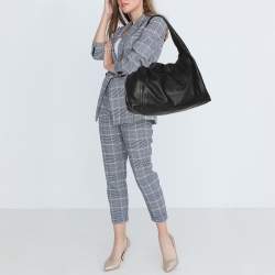 Pre Owned Jimmy Choo Black Leather XL Saba Hobo