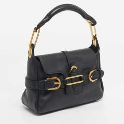 Pre Owned Jimmy Choo Black Leather Small Tulita Shoulder Bag