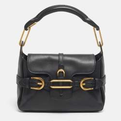 Pre Owned Jimmy Choo Black Leather Small Tulita Shoulder Bag