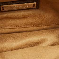 Pre Owned Jimmy Choo Brown Leather Rebel Flap Top Handle Bag