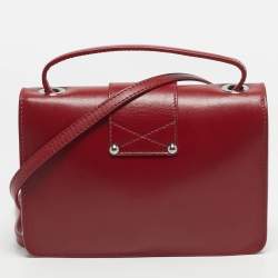 Pre Owned Jimmy Choo Red Leather Rebel Flap Top Handle Bag